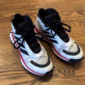 adidas Men's White Black Red Athletic Basketball Shoes